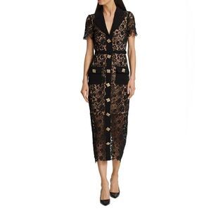 Self-Portrait Button-Up Laced Midi Dress size 2